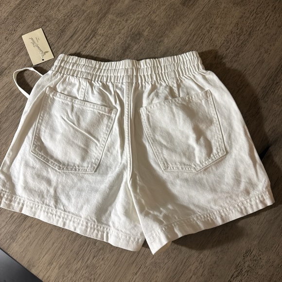Target Women's Ivory High-Rise Drawstring Shorts - Picture 2 of 2